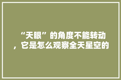  “天眼”的角度不能转动，它是怎么观察全天星空的,天眼为什么叫英文名字呢。  “天眼”的角度不能转动，它是怎么观察全天星空的,天眼为什么叫英文名字呢。 神马SEO