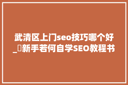 武清区上门seo技巧哪个好_​新手若何自学SEO教程书本对象推荐 武清区上门seo技巧哪个好_​新手若何自学SEO教程书本对象推荐 SEO关键词