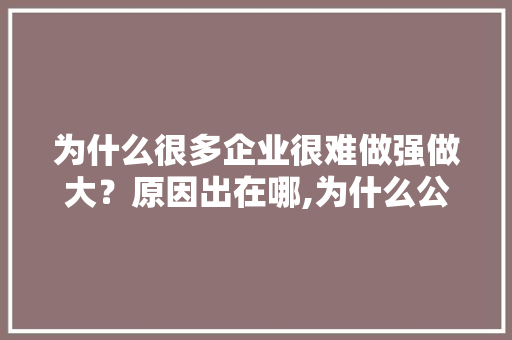 为什么很多企业很难做强做大？原因出在哪,为什么公司不挣钱还招人。 为什么很多企业很难做强做大？原因出在哪,为什么公司不挣钱还招人。 SEO关键词