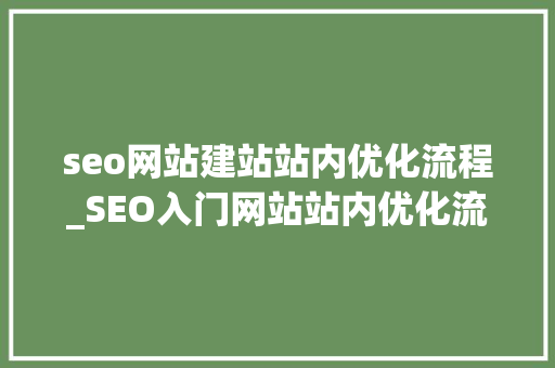 seo网站建站站内优化流程_SEO入门网站站内优化流程 seo网站建站站内优化流程_SEO入门网站站内优化流程 神马SEO