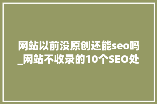 网站以前没原创还能seo吗_网站不收录的10个SEO处理方法 网站以前没原创还能seo吗_网站不收录的10个SEO处理方法 网站建设公司