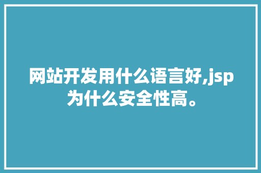 网站开发用什么语言好,jsp为什么安全性高。 网站开发用什么语言好,jsp为什么安全性高。 神马SEO