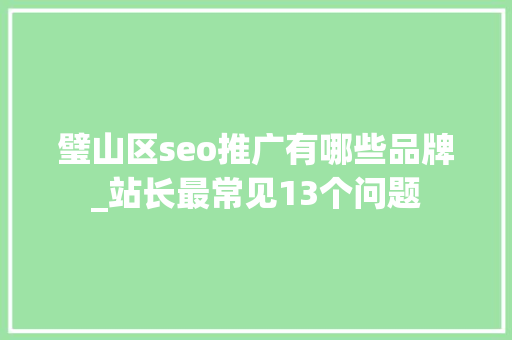 璧山区seo推广有哪些品牌_站长最常见13个问题 璧山区seo推广有哪些品牌_站长最常见13个问题 百度SEO