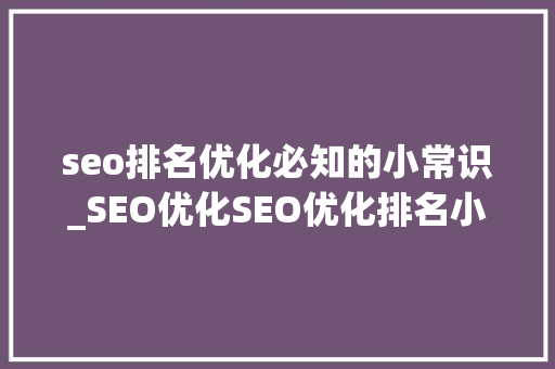 seo排名优化必知的小常识_SEO优化SEO优化排名小常识 seo排名优化必知的小常识_SEO优化SEO优化排名小常识 SEO关键词