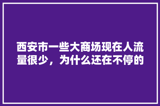 西安市一些大商场现在人流量很少，为什么还在不停的建,为什么建不了商城呢。 西安市一些大商场现在人流量很少，为什么还在不停的建,为什么建不了商城呢。 SEO关键词