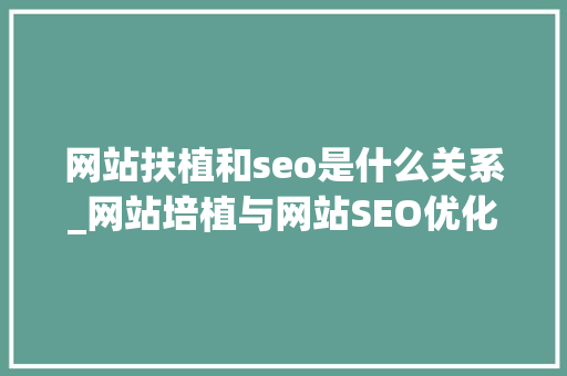 网站扶植和seo是什么关系_网站培植与网站SEO优化有什么差异 网站扶植和seo是什么关系_网站培植与网站SEO优化有什么差异 百度SEO