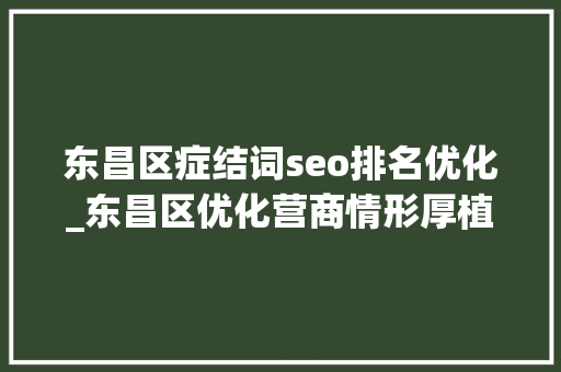 东昌区症结词seo排名优化_东昌区优化营商情形厚植成长膏壤