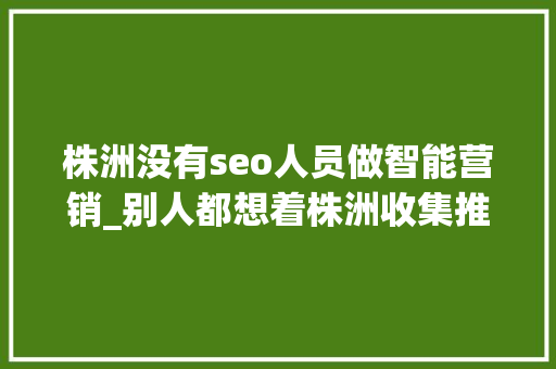 株洲没有seo人员做智能营销_别人都想着株洲收集推广外包而却只顾着推销产品可弗成 株洲没有seo人员做智能营销_别人都想着株洲收集推广外包而却只顾着推销产品可弗成 百度SEO