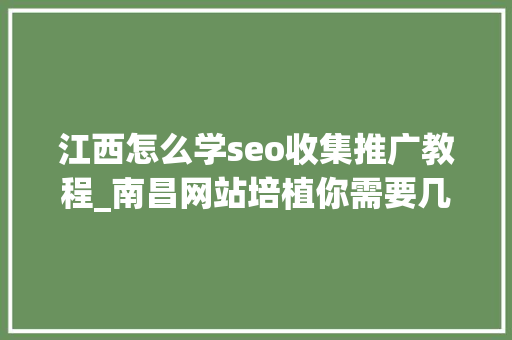 江西怎么学seo收集推广教程_南昌网站培植你需要几步干货来送达 江西怎么学seo收集推广教程_南昌网站培植你需要几步干货来送达 SEO关键词