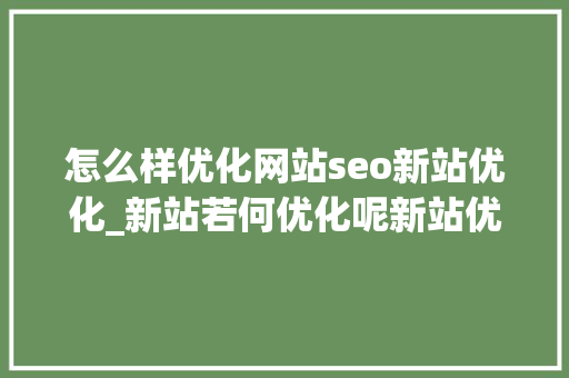 怎么样优化网站seo新站优化_新站若何优化呢新站优化的9个步骤轻松上排名 怎么样优化网站seo新站优化_新站若何优化呢新站优化的9个步骤轻松上排名 SEO关键词