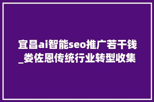 宜昌ai智能seo推广若干钱_娄佐恩传统行业转型收集推广运营来不得半点虚假