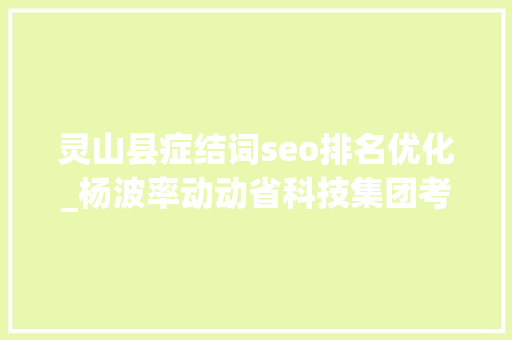 灵山县症结词seo排名优化_杨波率动动省科技集团考察灵山县 积极推动地方经济成长 灵山县症结词seo排名优化_杨波率动动省科技集团考察灵山县 积极推动地方经济成长 SEO关键词