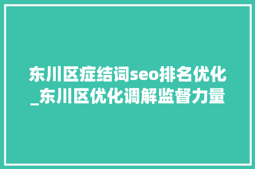 东川区症结词seo排名优化_东川区优化调解监督力量 提升监督实效 东川区症结词seo排名优化_东川区优化调解监督力量 提升监督实效 SEO关键词