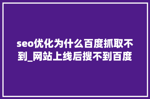 seo优化为什么百度抓取不到_网站上线后搜不到百度爬虫不抓取的原因有哪些 seo优化为什么百度抓取不到_网站上线后搜不到百度爬虫不抓取的原因有哪些 必应SEO