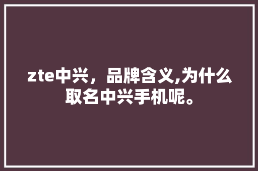 zte中兴，品牌含义,为什么取名中兴手机呢。 zte中兴，品牌含义,为什么取名中兴手机呢。 必应SEO