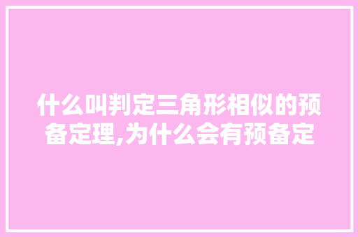 什么叫判定三角形相似的预备定理,为什么会有预备定理的存在。 什么叫判定三角形相似的预备定理,为什么会有预备定理的存在。 必应SEO