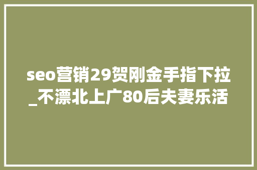 seo营销29贺刚金手指下拉_不漂北上广80后夫妻乐活小城赚百万 seo营销29贺刚金手指下拉_不漂北上广80后夫妻乐活小城赚百万 网站建设公司