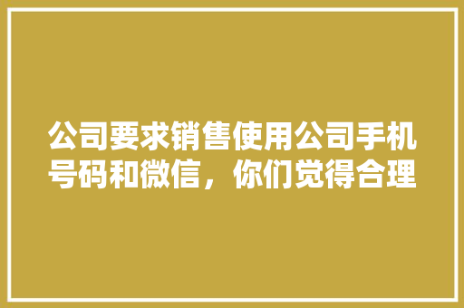 公司要求销售使用公司手机号码和微信，你们觉得合理吗,公司为什么要配手机呢。 公司要求销售使用公司手机号码和微信，你们觉得合理吗,公司为什么要配手机呢。 必应SEO