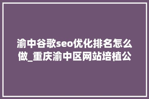 渝中谷歌seo优化排名怎么做_重庆渝中区网站培植公司注册 渝中谷歌seo优化排名怎么做_重庆渝中区网站培植公司注册 百度SEO