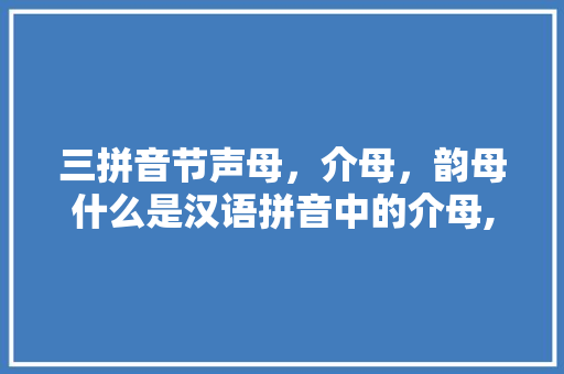 三拼音节声母，介母，韵母什么是汉语拼音中的介母,介母只有三个吗。 三拼音节声母，介母，韵母什么是汉语拼音中的介母,介母只有三个吗。 SEO关键词