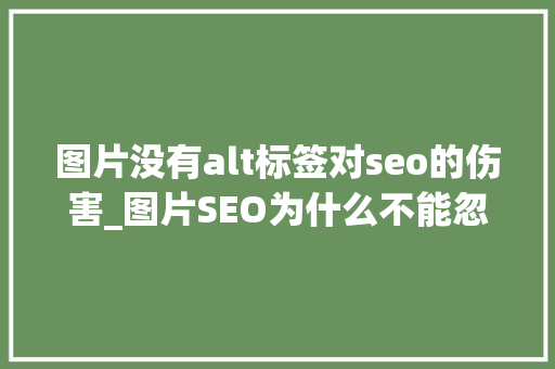 图片没有alt标签对seo的伤害_图片SEO为什么不能忽视图片ALT标签 图片没有alt标签对seo的伤害_图片SEO为什么不能忽视图片ALT标签 神马SEO