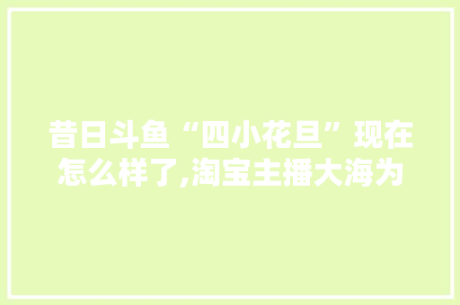 昔日斗鱼“四小花旦”现在怎么样了,淘宝主播大海为什么停播了呢。 昔日斗鱼“四小花旦”现在怎么样了,淘宝主播大海为什么停播了呢。 必应SEO