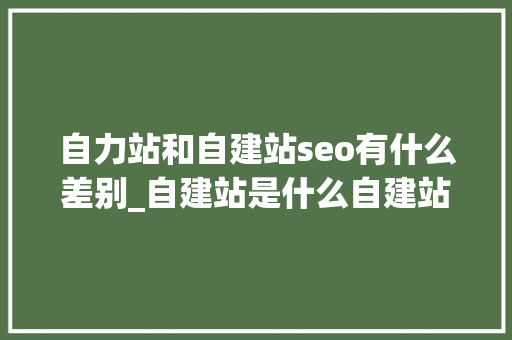 自力站和自建站seo有什么差别_自建站是什么自建站和自力站的差异自建站的选品技巧 自力站和自建站seo有什么差别_自建站是什么自建站和自力站的差异自建站的选品技巧 神马SEO