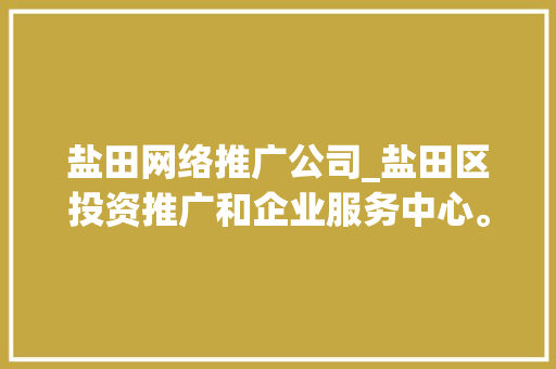 盐田网络推广公司_盐田区投资推广和企业服务中心。 盐田网络推广公司_盐田区投资推广和企业服务中心。 网站建设公司