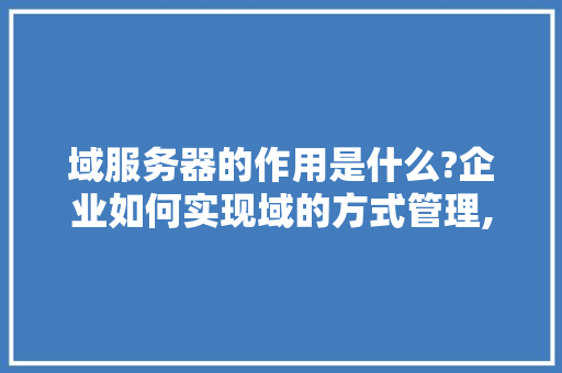 域服务器的作用是什么?企业如何实现域的方式管理,为什么要搭建服务器。 域服务器的作用是什么?企业如何实现域的方式管理,为什么要搭建服务器。 网站建设公司