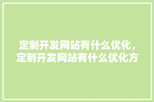 定制开发网站有什么优化，定制开发网站有什么优化方法。 定制开发网站有什么优化，定制开发网站有什么优化方法。 网站建设公司