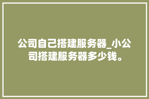 公司自己搭建服务器_小公司搭建服务器多少钱。 公司自己搭建服务器_小公司搭建服务器多少钱。 网站建设公司