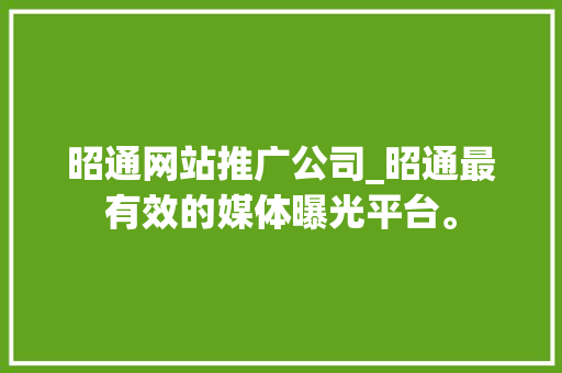 昭通网站推广公司_昭通最有效的媒体曝光平台。 昭通网站推广公司_昭通最有效的媒体曝光平台。 网站建设公司
