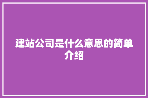建站公司是什么意思的简单介绍 建站公司是什么意思的简单介绍 网站建设公司