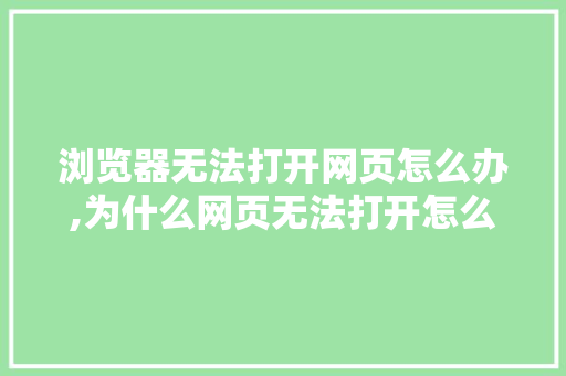 浏览器无法打开网页怎么办,为什么网页无法打开怎么解决。 浏览器无法打开网页怎么办,为什么网页无法打开怎么解决。 网站建设公司