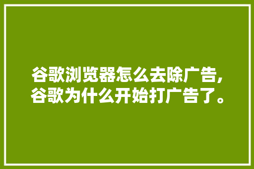 谷歌浏览器怎么去除广告,谷歌为什么开始打广告了。 谷歌浏览器怎么去除广告,谷歌为什么开始打广告了。 搜狗SEO