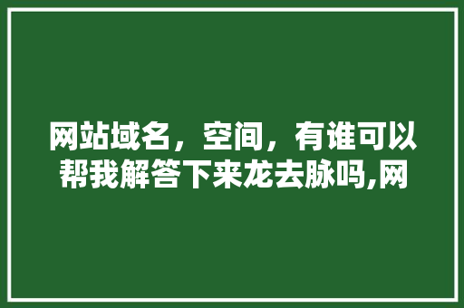 网站域名，空间，有谁可以帮我解答下来龙去脉吗,网站为什么需要空间权限。 网站域名，空间，有谁可以帮我解答下来龙去脉吗,网站为什么需要空间权限。 百度SEO