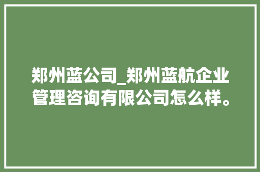 郑州蓝公司_郑州蓝航企业管理咨询有限公司怎么样。 郑州蓝公司_郑州蓝航企业管理咨询有限公司怎么样。 网站建设公司