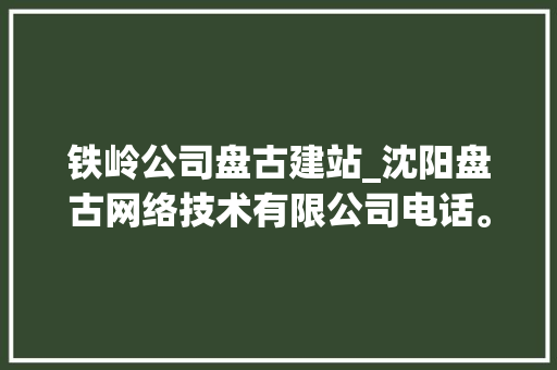 铁岭公司盘古建站_沈阳盘古网络技术有限公司电话。 铁岭公司盘古建站_沈阳盘古网络技术有限公司电话。 网站建设公司