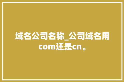 域名公司名称_公司域名用com还是cn。 域名公司名称_公司域名用com还是cn。 网站建设公司