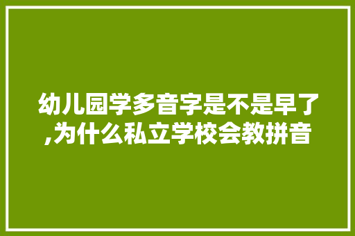 幼儿园学多音字是不是早了,为什么私立学校会教拼音呢。 幼儿园学多音字是不是早了,为什么私立学校会教拼音呢。 网站建设公司
