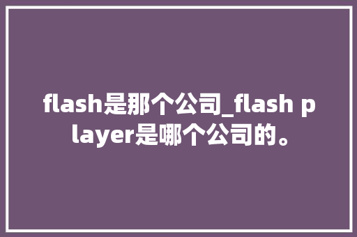 flash是那个公司_flash player是哪个公司的。 flash是那个公司_flash player是哪个公司的。 网站建设公司