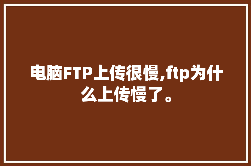 电脑FTP上传很慢,ftp为什么上传慢了。 电脑FTP上传很慢,ftp为什么上传慢了。 网站建设公司