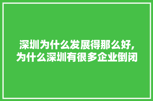 深圳为什么发展得那么好,为什么深圳有很多企业倒闭。 深圳为什么发展得那么好,为什么深圳有很多企业倒闭。 神马SEO