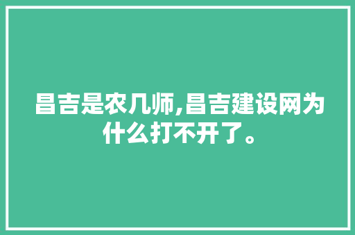 昌吉是农几师,昌吉建设网为什么打不开了。 昌吉是农几师,昌吉建设网为什么打不开了。 必应SEO