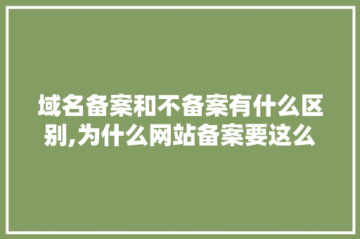 域名备案和不备案有什么区别,为什么网站备案要这么久。 域名备案和不备案有什么区别,为什么网站备案要这么久。 必应SEO