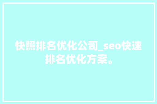 快照排名优化公司_seo快速排名优化方案。 快照排名优化公司_seo快速排名优化方案。 网站建设公司