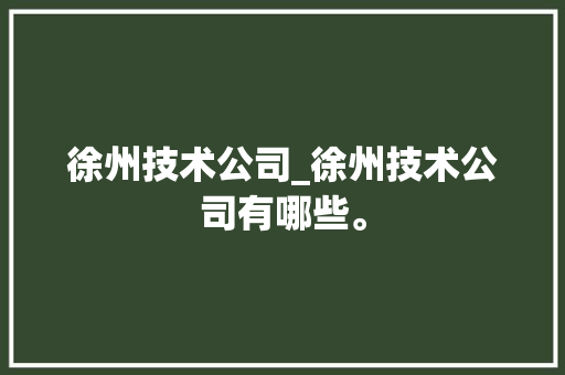 徐州技术公司_徐州技术公司有哪些。 徐州技术公司_徐州技术公司有哪些。 网站建设公司