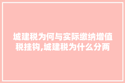 城建税为何与实际缴纳增值税挂钩,城建税为什么分两笔交。 城建税为何与实际缴纳增值税挂钩,城建税为什么分两笔交。 搜狗SEO