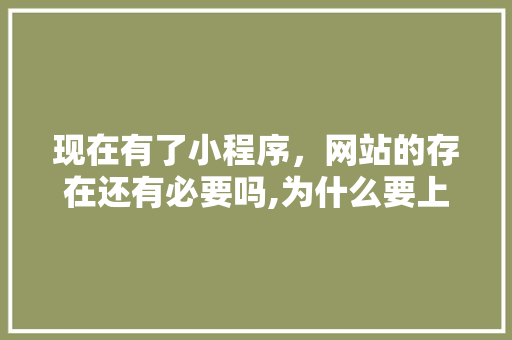 现在有了小程序，网站的存在还有必要吗,为什么要上微信呢。 现在有了小程序，网站的存在还有必要吗,为什么要上微信呢。 搜狗SEO
