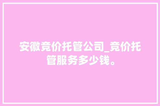 安徽竞价托管公司_竞价托管服务多少钱。 安徽竞价托管公司_竞价托管服务多少钱。 网站建设公司